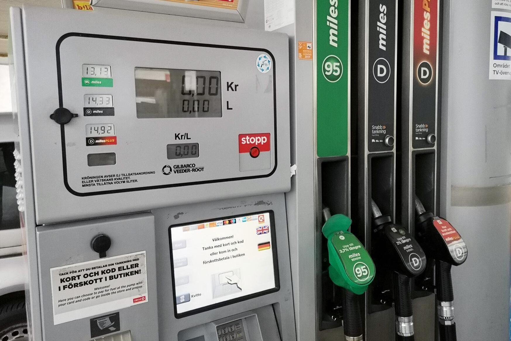 Priset på bensin har fallit med nära två kronor per liter på två veckor.