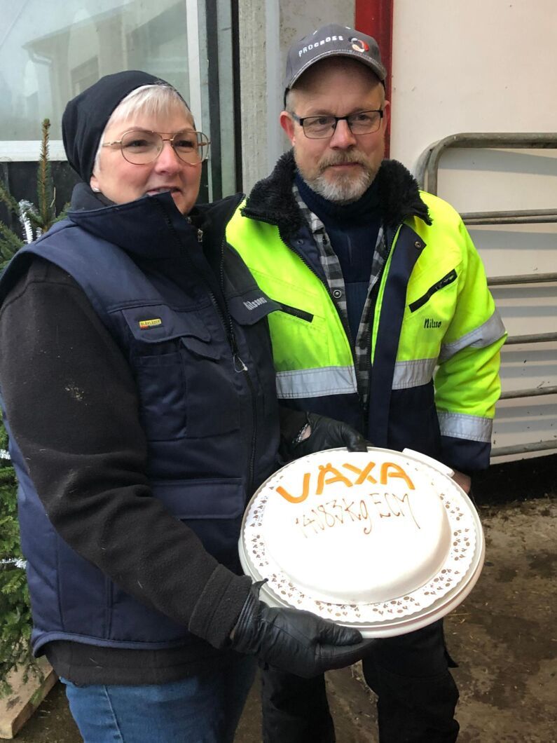 I december 2020 blev det tårta från Växa Sverige för att ha nått målet 14000 kilo ECM.