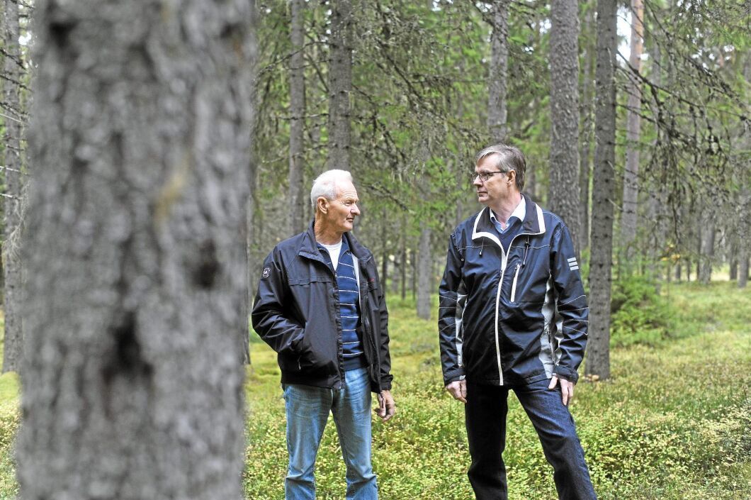 Skogsbrukarna Lars Göran Mårtensson och Per-Olof Löfgren.