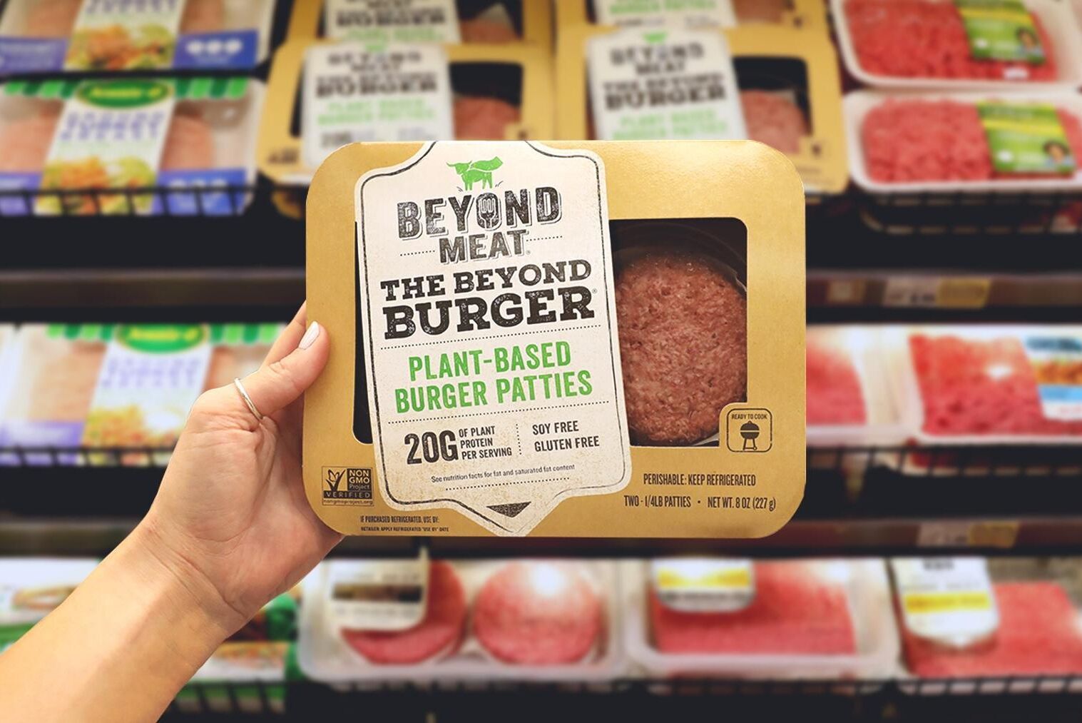 Beyond Meats växtbaserade hamburgare finns att köpa i en rad livsmedelskedjor.